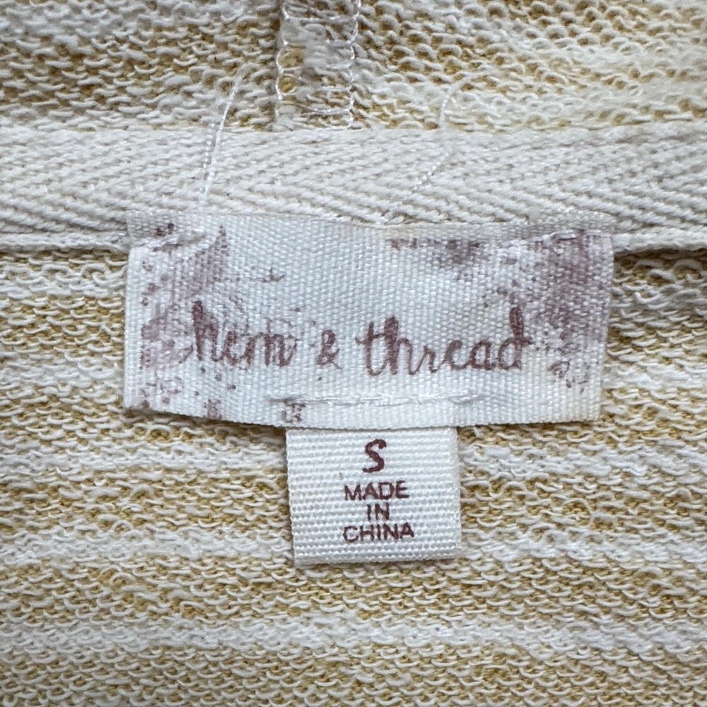 πHPπ Hem & Thread Striped Terry Hoodie π Mustard Sage Green & Gray - Picture 15 of 16